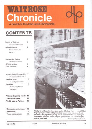 Waitrose Chronicle featuring Staines November 1979 | Waitrose Chronicle